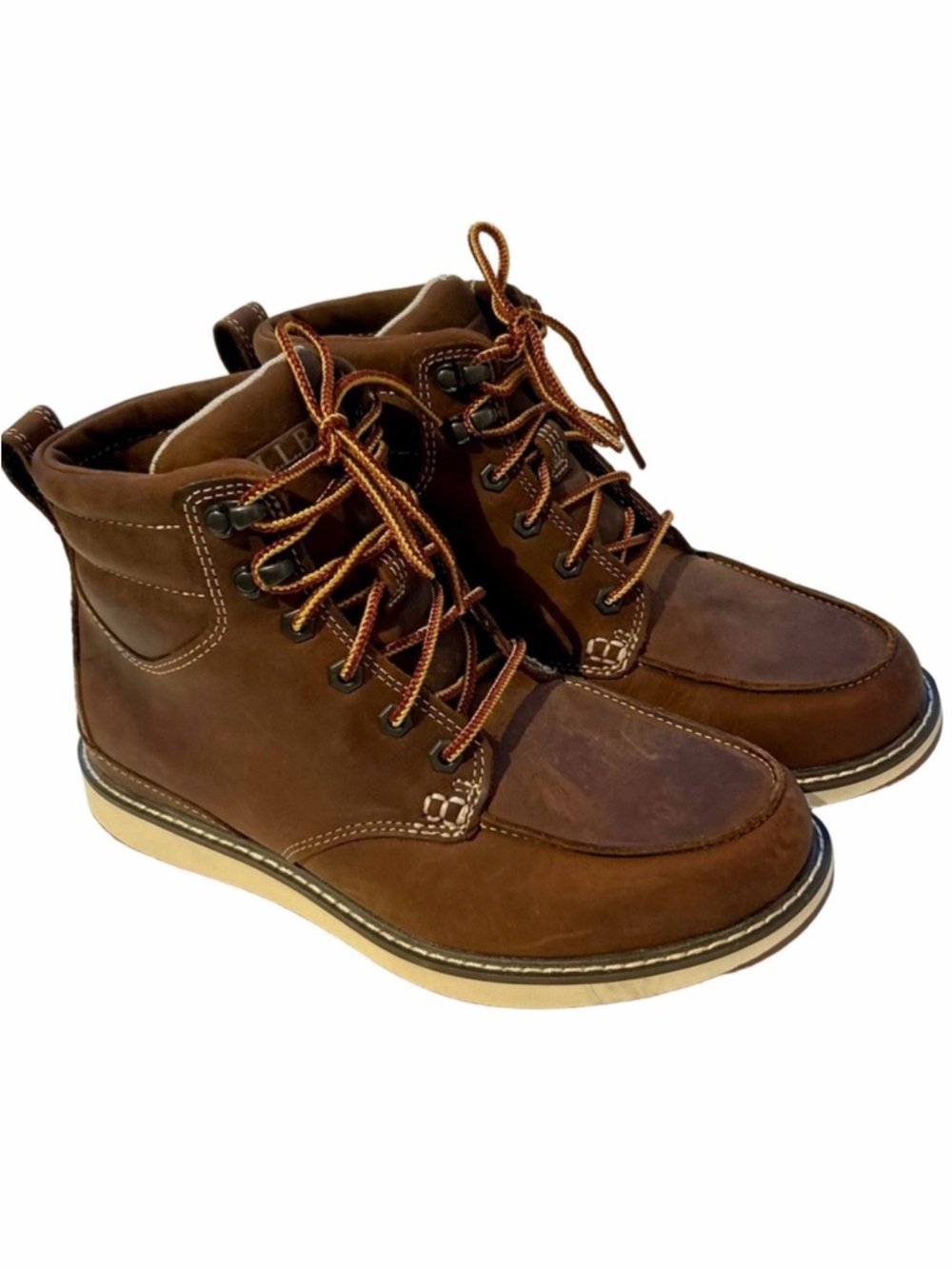 L.L. Bean Stonington Dark Oakwood Size 9 WIDE Boots Moc Toe Leather Waterproof